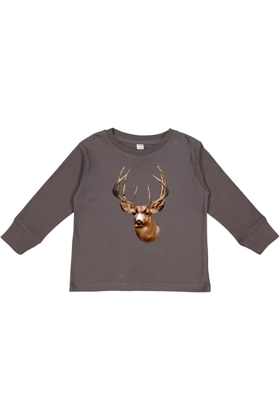 Deer Head Hunter Boys or Girls Long Sleeve Toddler T-Shirt