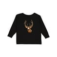 thumbnail image 1 of Inktastic Deer Head Hunter Boys or Girls Long Sleeve Toddler T-Shirt, 1 of 5