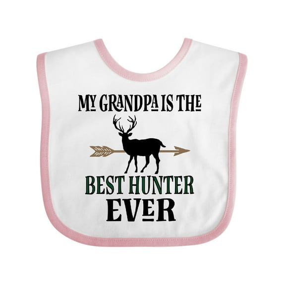 Inktastic Deer Hunting Grandpa Best Hunter Ever Boys Baby Bib