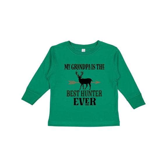Inktastic Deer Hunting Grandpa Best Hunter Ever Boys Long Sleeve Toddler T-Shirt