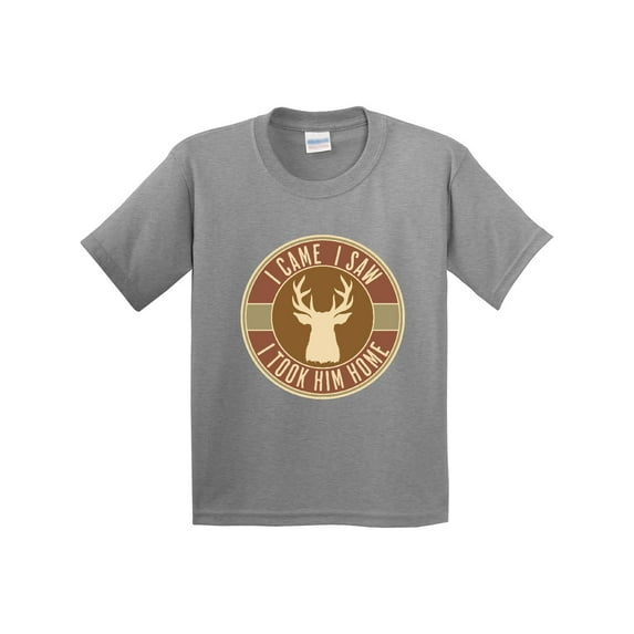 Inktastic Deer Hunting I Came I Saw I Took Him Home Youth T-Shirt