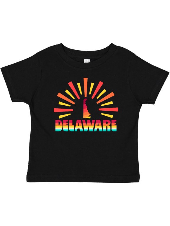 Delaware with Retro Sunset Boys or Girls Baby T-Shirt