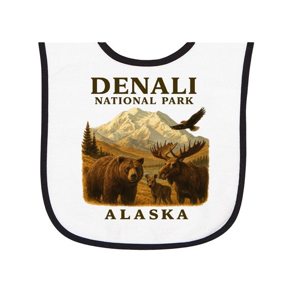 Inktastic Denali National Park Alaska Baby Terry Cloth Bib