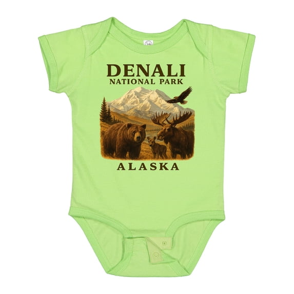 Inktastic Denali National Park Alaska Wildlife Scene Boys or Girls Baby Bodysuit