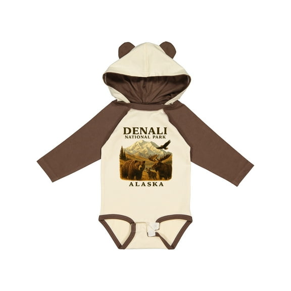 Inktastic Denali National Park Alaska Wildlife Scene Boys or Girls Long Sleeve Baby Bodysuit