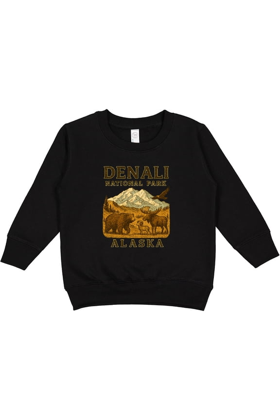 Denali National Park Alaska Wildlife Scene Toddler Sweatshirt