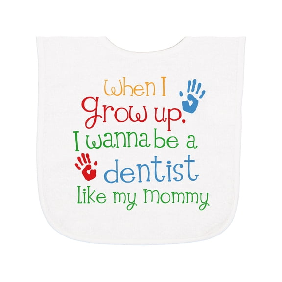 Inktastic Dentist Like Mommy Baby Terry Cloth Bib
