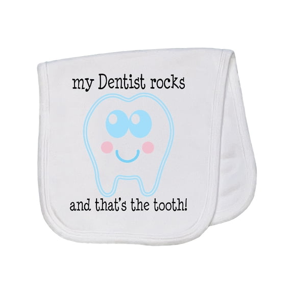 Inktastic Dentist Rocks Tooth Baby Burp Cloth