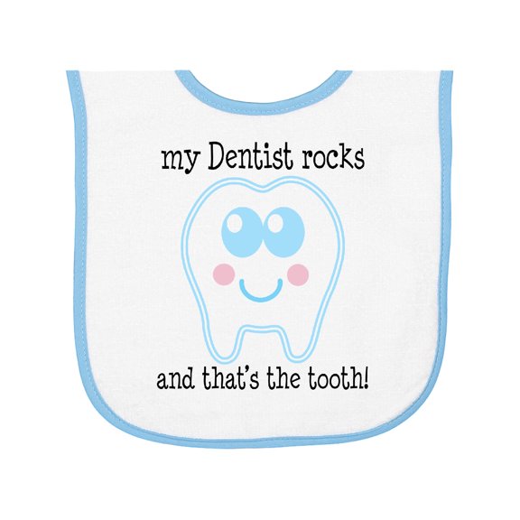 Inktastic Dentist Rocks Tooth Baby Terry Cloth Bib