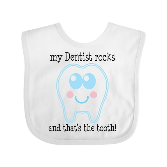 Inktastic Dentist Rocks Tooth Boys or Girls Baby Bib