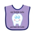 thumbnail image 1 of Inktastic Dentist Rocks Tooth Boys or Girls Baby Bib, 1 of 4