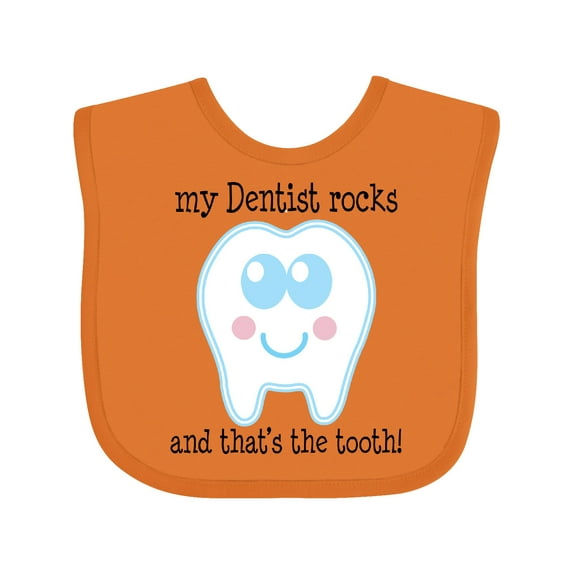 Inktastic Dentist Rocks Tooth Boys or Girls Baby Bib