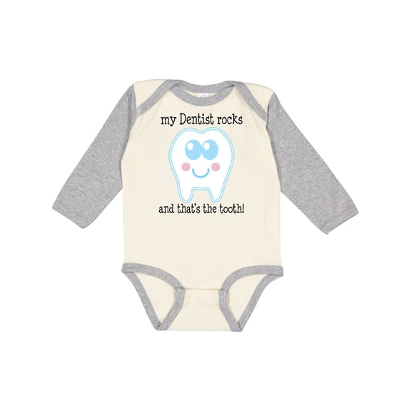 Inktastic Dentist Rocks Tooth Boys or Girls Long Sleeve Baby Bodysuit