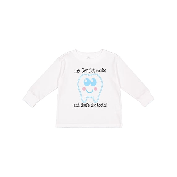 Inktastic Dentist Rocks Tooth Boys or Girls Long Sleeve Toddler T-Shirt