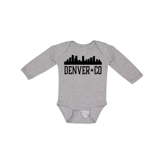 Inktastic Denver Colorado City Skyline Boys or Girls Long Sleeve Baby Bodysuit