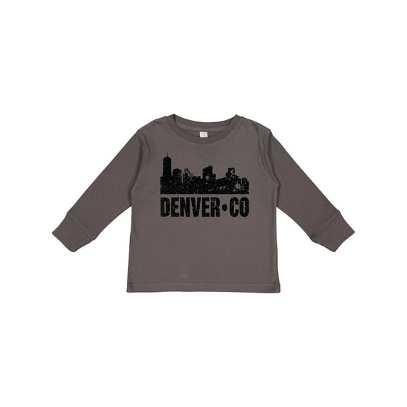 Inktastic Denver Colorado Skyline Grunge Boys or Girls Long Sleeve Toddler T-Shirt