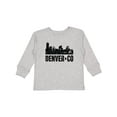 thumbnail image 1 of Inktastic Denver Colorado Skyline Grunge Boys or Girls Long Sleeve Toddler T-Shirt, 1 of 5