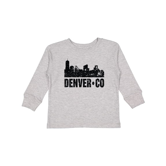 Inktastic Denver Colorado Skyline Grunge Boys or Girls Long Sleeve Toddler T-Shirt