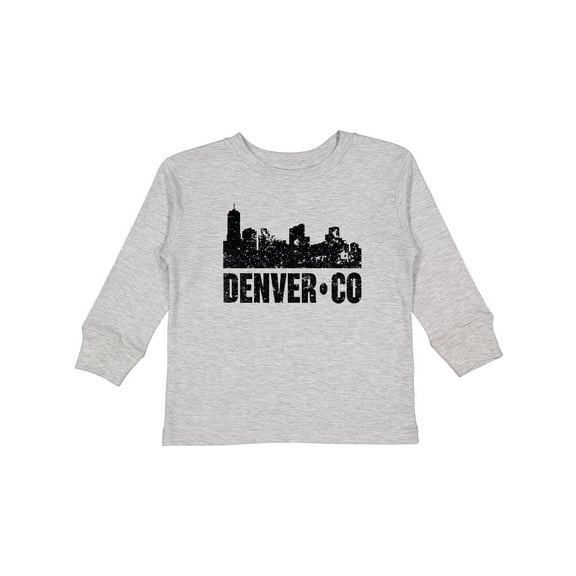 Inktastic Denver Colorado Skyline Grunge Boys or Girls Long Sleeve Toddler T-Shirt