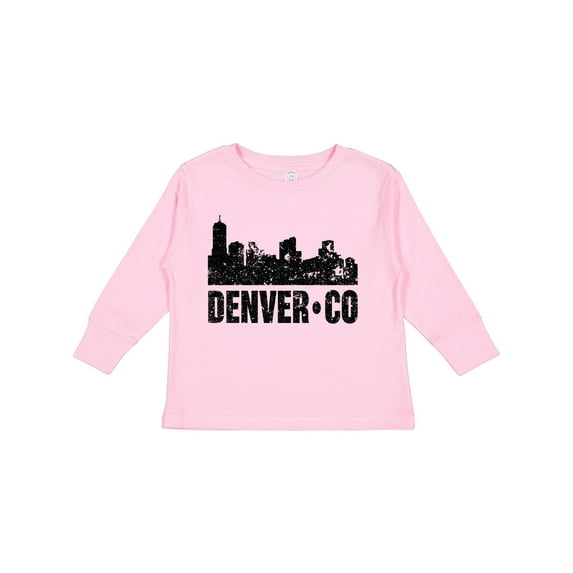Inktastic Denver Colorado Skyline Grunge Boys or Girls Long Sleeve Toddler T-Shirt