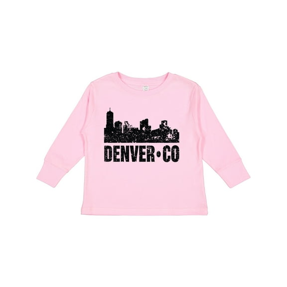 Inktastic Denver Colorado Skyline Grunge Boys or Girls Long Sleeve Toddler T-Shirt