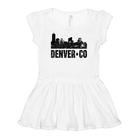 Inktastic Denver Colorado Skyline Grunge Girls Baby Dress