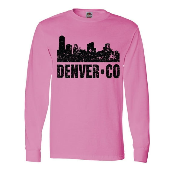 Inktastic Denver Colorado Skyline Grunge Long Sleeve T-Shirt