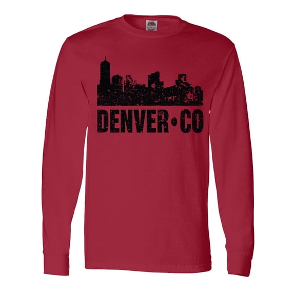 Inktastic Denver Colorado Skyline Grunge Long Sleeve T-Shirt