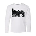 thumbnail image 1 of Inktastic Denver Colorado Skyline Grunge Long Sleeve Youth T-Shirt, 1 of 5
