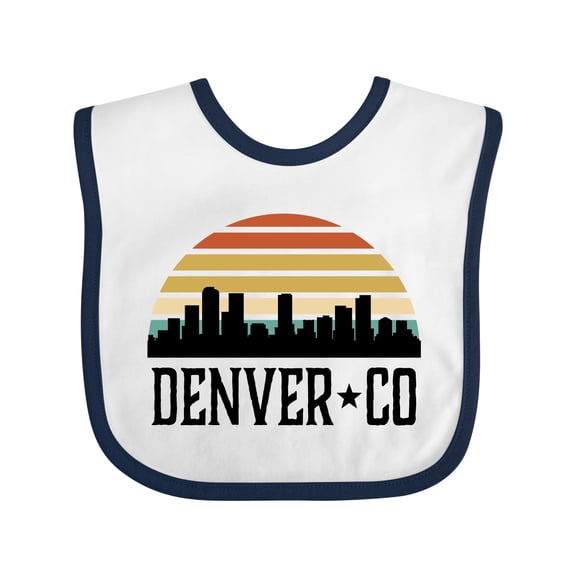 Inktastic Denver Colorado Skyline Vintage Boys or Girls Baby Bib