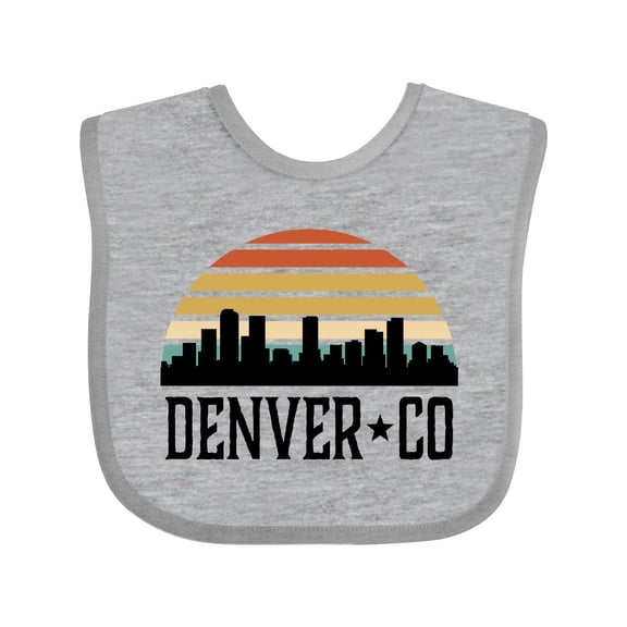 Inktastic Denver Colorado Skyline Vintage Boys or Girls Baby Bib
