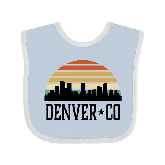 Inktastic Denver Colorado Skyline Vintage Boys or Girls Baby Bib