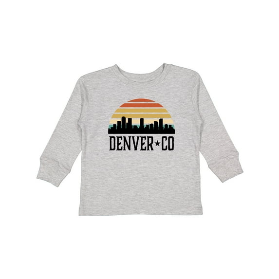 Inktastic Denver Colorado Skyline Vintage Boys or Girls Long Sleeve Toddler T-Shirt