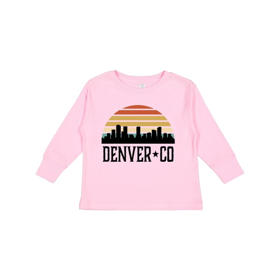 Inktastic Denver Colorado Skyline Vintage Boys or Girls Long Sleeve Toddler T-Shirt