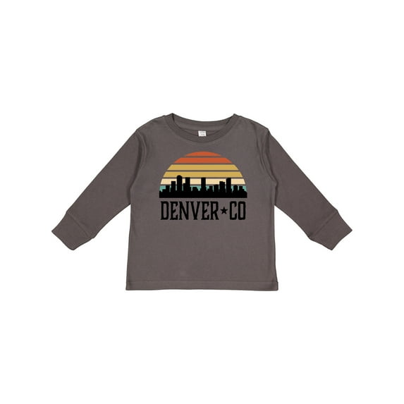 Inktastic Denver Colorado Skyline Vintage Boys or Girls Long Sleeve Toddler T-Shirt