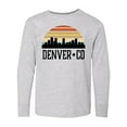 thumbnail image 1 of Inktastic Denver Colorado Skyline Vintage Long Sleeve Youth T-Shirt, 1 of 5