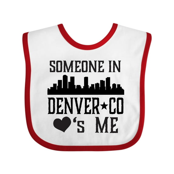 Inktastic Denver Colorado Someone Loves Me Skyline Boys or Girls Baby Bib