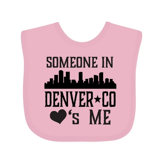 Inktastic Denver Colorado Someone Loves Me Skyline Boys or Girls Baby Bib