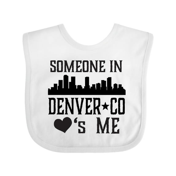 Inktastic Denver Colorado Someone Loves Me Skyline Boys or Girls Baby Bib