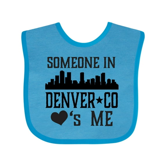 Inktastic Denver Colorado Someone Loves Me Skyline Boys or Girls Baby Bib