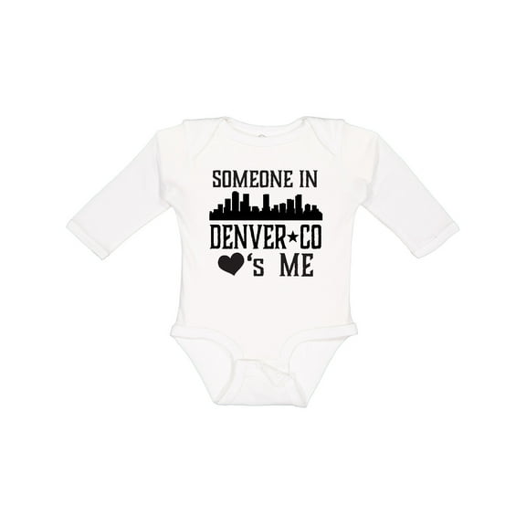 Inktastic Denver Colorado Someone Loves Me Skyline Boys or Girls Long Sleeve Baby Bodysuit