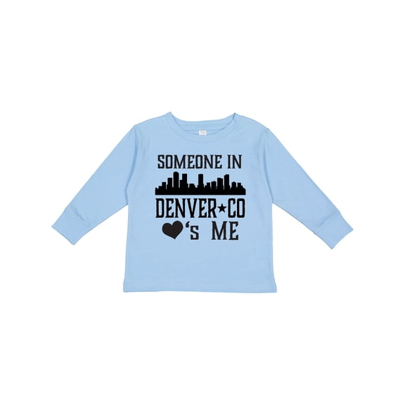 Inktastic Denver Colorado Someone Loves Me Skyline Boys or Girls Long Sleeve Toddler T-Shirt