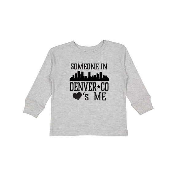 Inktastic Denver Colorado Someone Loves Me Skyline Boys or Girls Long Sleeve Toddler T-Shirt