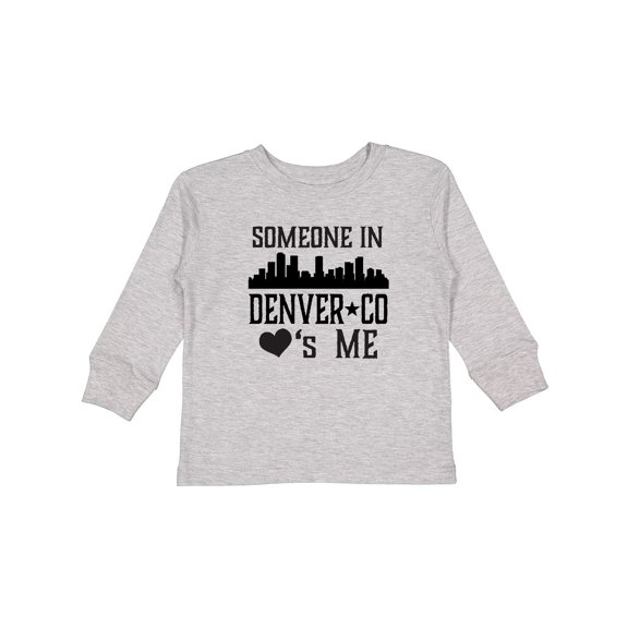 Inktastic Denver Colorado Someone Loves Me Skyline Boys or Girls Long Sleeve Toddler T-Shirt
