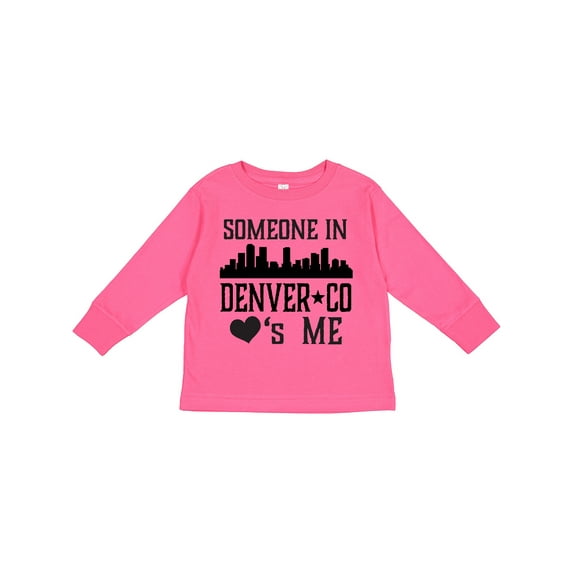 Inktastic Denver Colorado Someone Loves Me Skyline Boys or Girls Long Sleeve Toddler T-Shirt