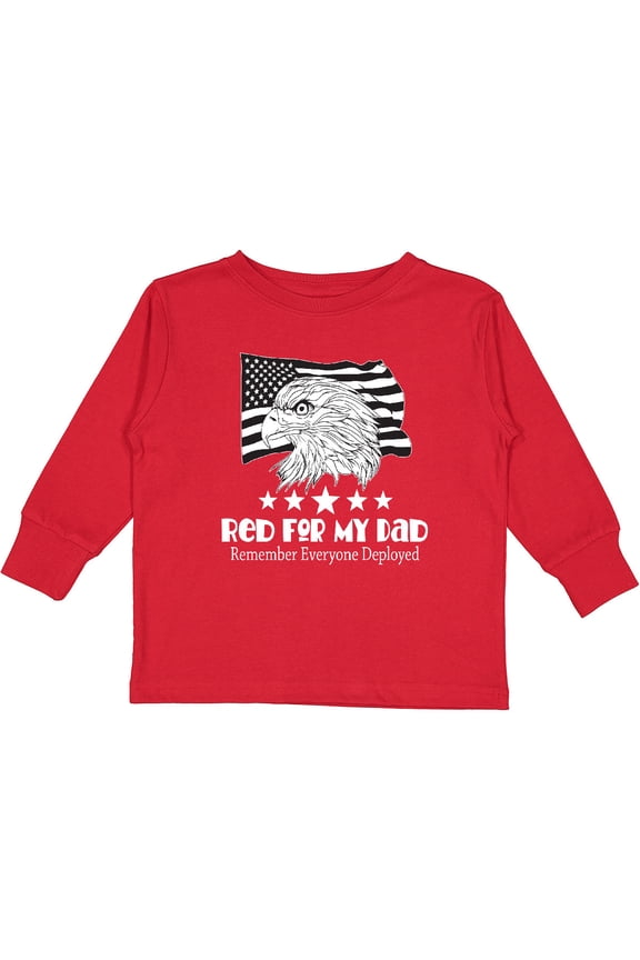Deployed Dad Military Deployment Boys or Girls Long Sleeve Toddler T-Shirt