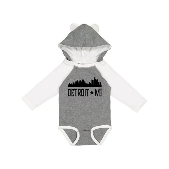 Inktastic Detroit Michigan City Skyline Boys or Girls Long Sleeve Baby Bodysuit