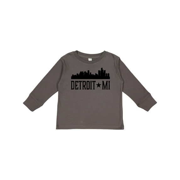 Inktastic Detroit Michigan City Skyline Boys or Girls Long Sleeve Toddler T-Shirt