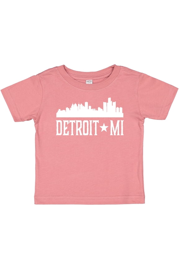Detroit Michigan Skyline MI Cities Boys or Girls Baby T-Shirt