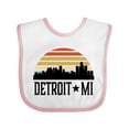 thumbnail image 1 of Inktastic Detroit Michigan Skyline Retro Boys or Girls Baby Bib, 1 of 4